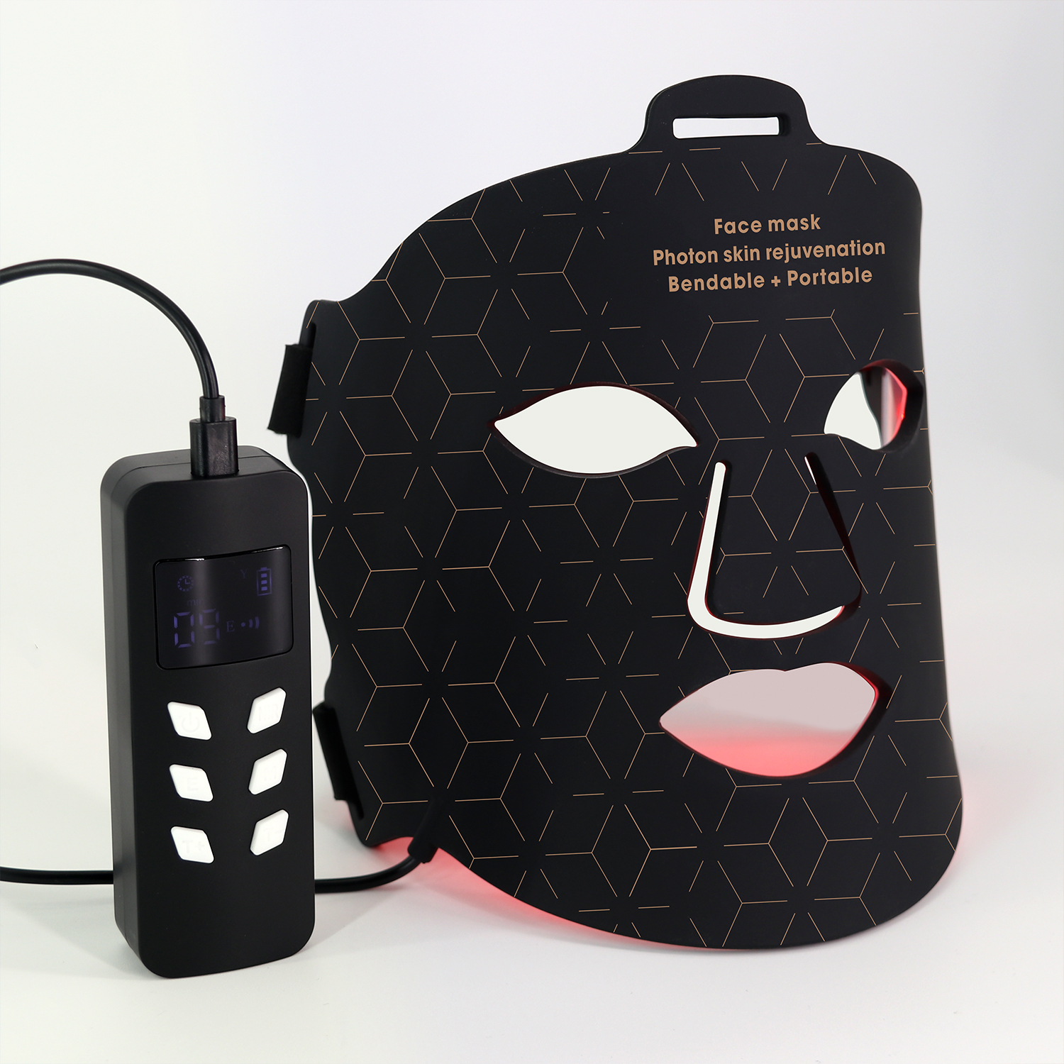 Masque facial en silicone pour th&eacute;rapie par lumi&egrave;re rouge, approuv&eacute; par la FDA