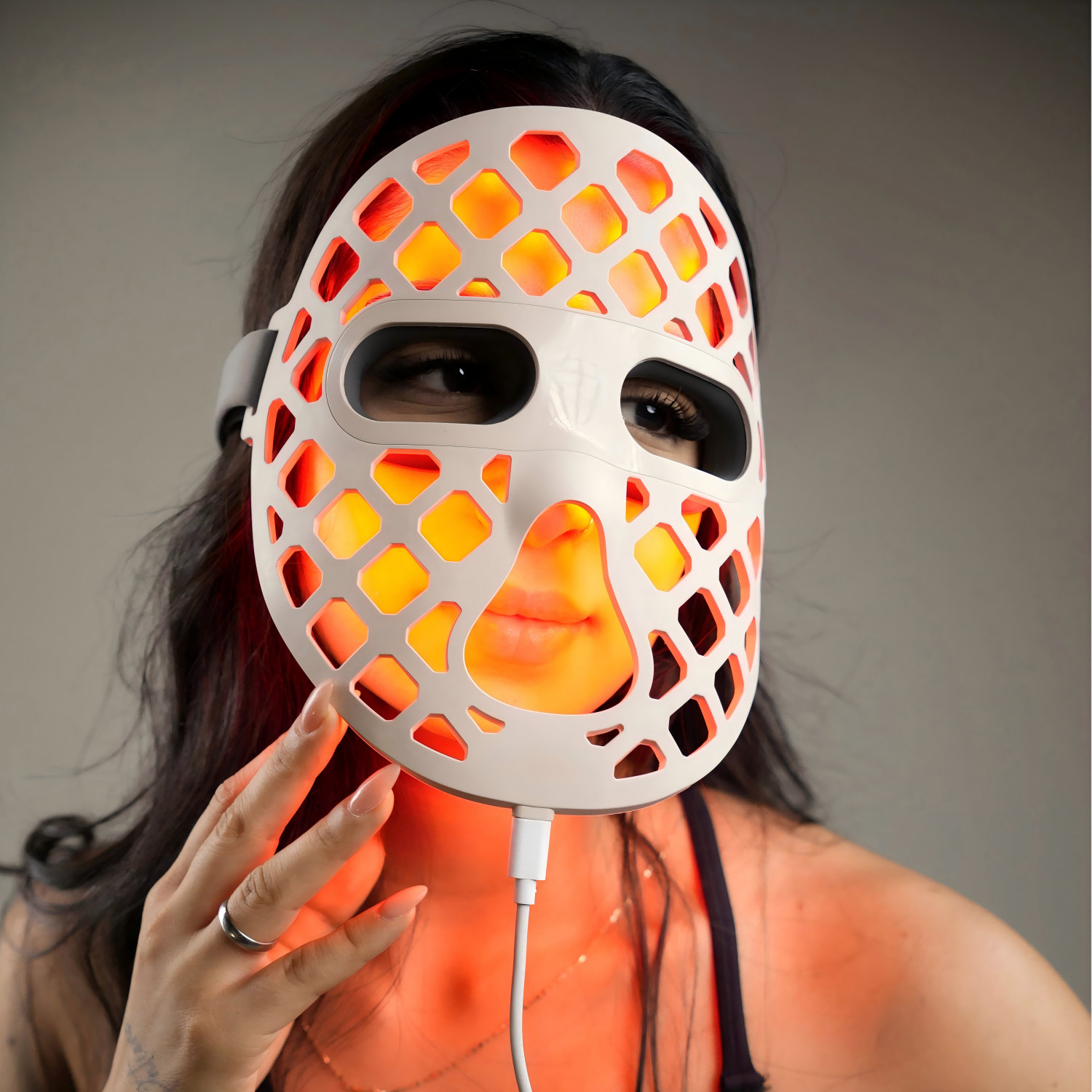 Fjerlet, ultrakomfortabel silikone LED-maske